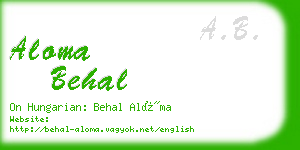 aloma behal business card